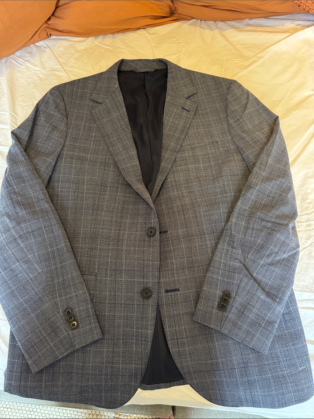 Bonobos Gray Windowpane Plaid Sport Coat